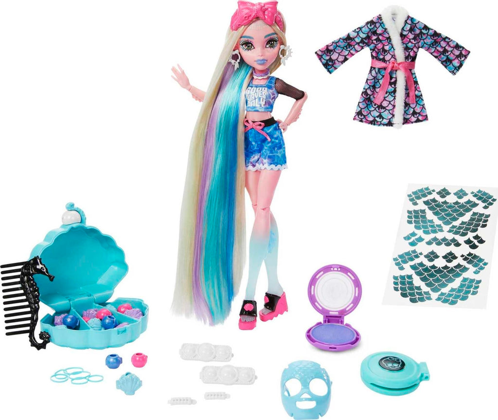 Monster High Doll with Hairstyling Clips, Hair Chalk & Tattoos P3105