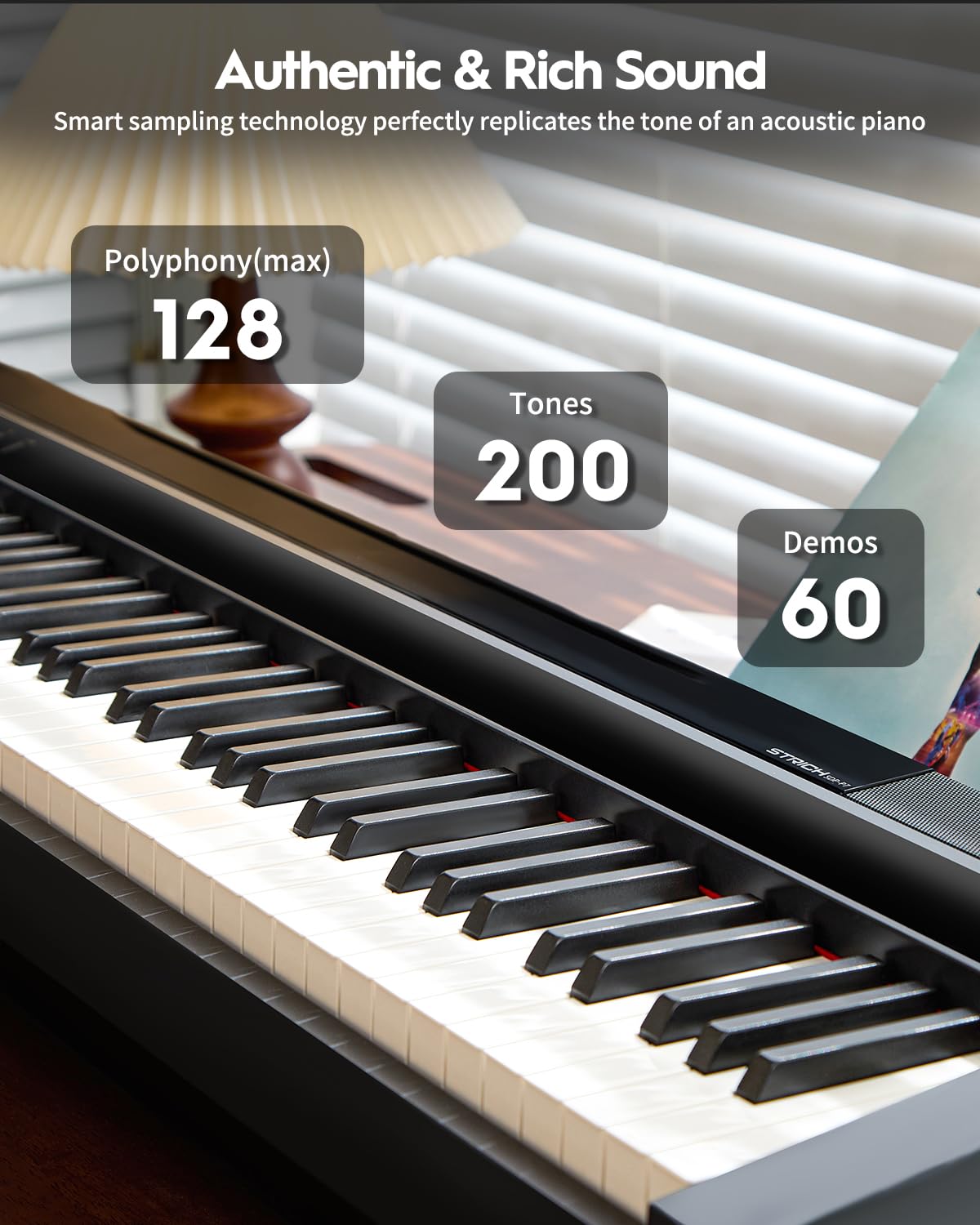 88 Key Weighted Hammer-Action Digital Piano with Sustain Pedal, Black W400349