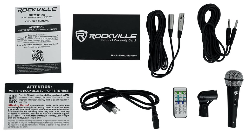 Powered PA Speaker Package with Mic Stands Cables U7392