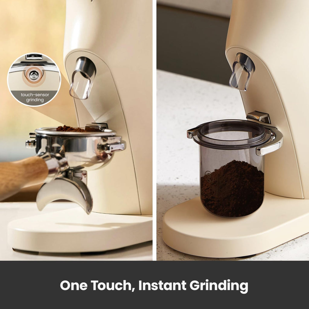 Electric Conical Burr Coffee Grinder with 60S Timer, White J508202