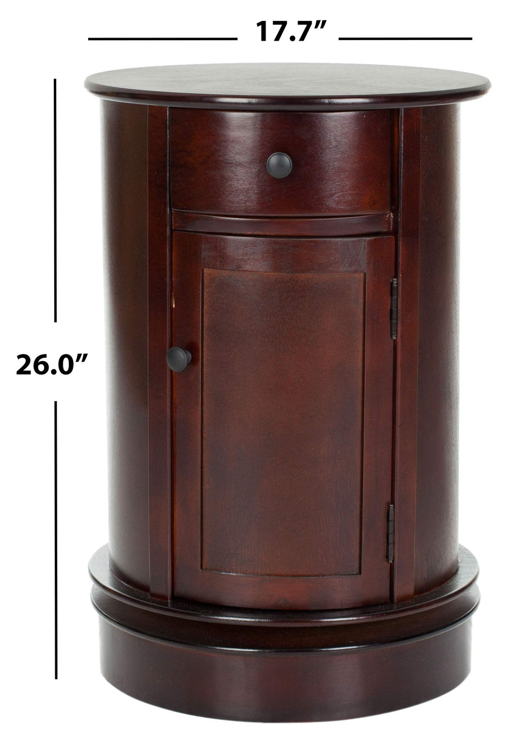 26" Dark Cherry Swivel Storage Accent Table F447207