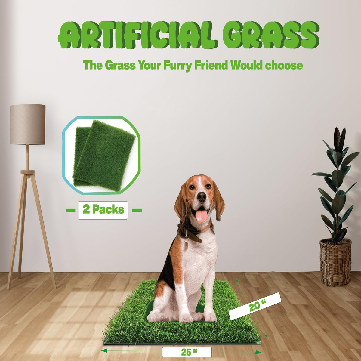 2-Pack Artificial Grass Potty Pad 20x25 Inch K70377