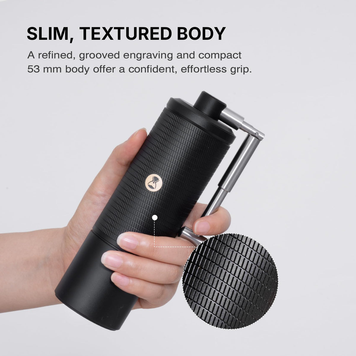 Manual Coffee Grinder with Conical Burr, Portable Hand Coffee Mill, Black B7960