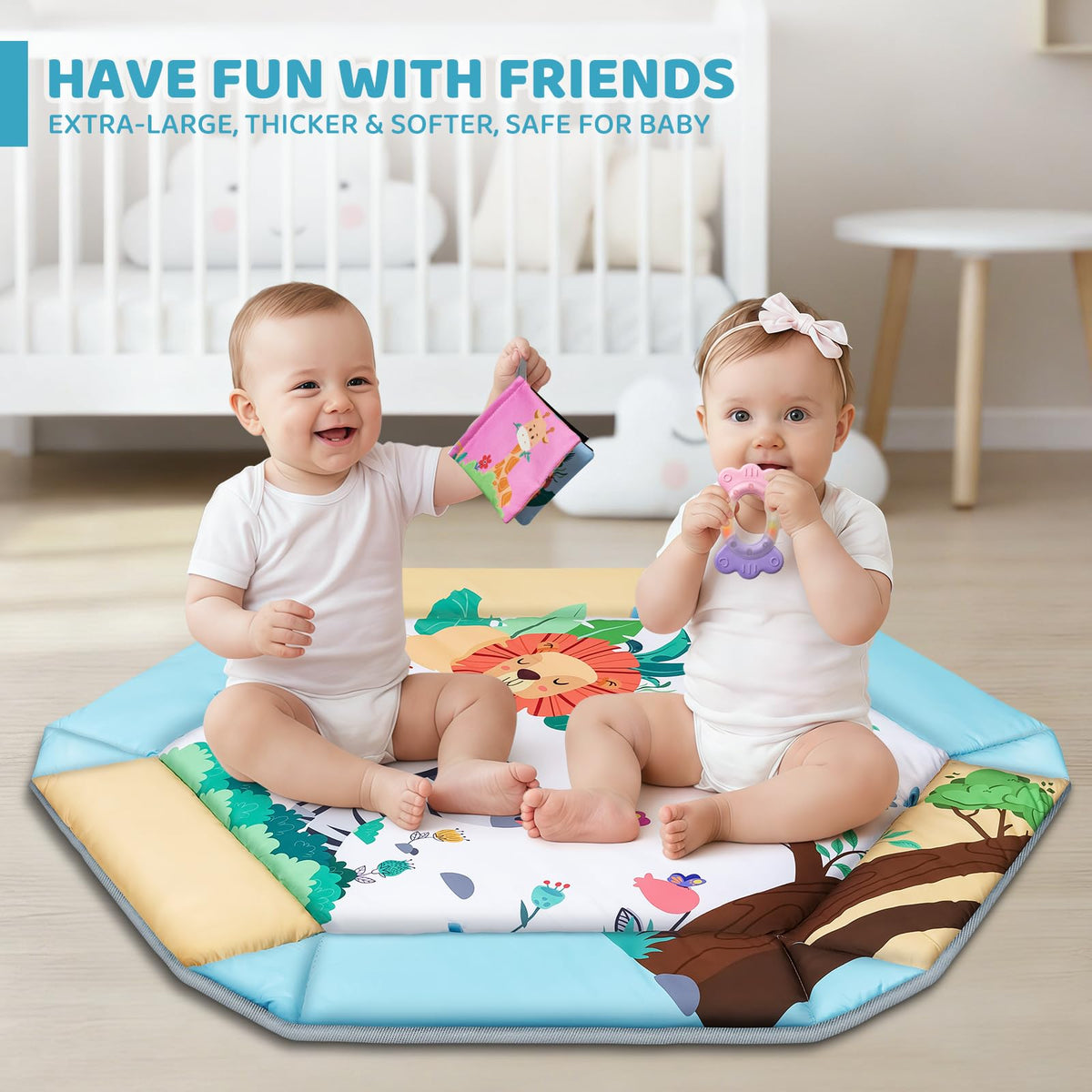 8-in-1 Tummy Time Play Mat & Ball Pit with 6 Toys P53603