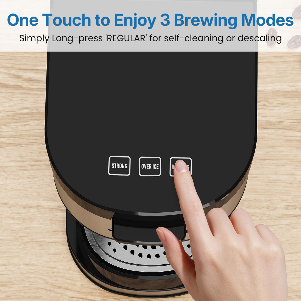 3-in-1 Single Serve Coffee Maker with Removable Water Reservoir, Black O920
