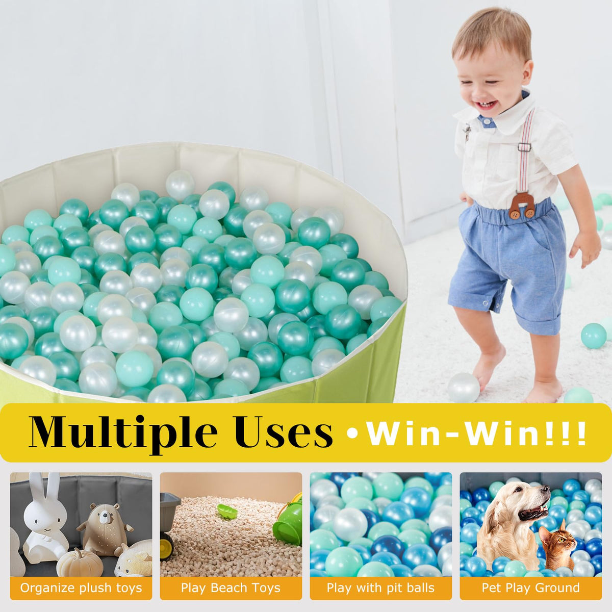 40 Inch Foldable Ball Pit with Storage Bag V29739