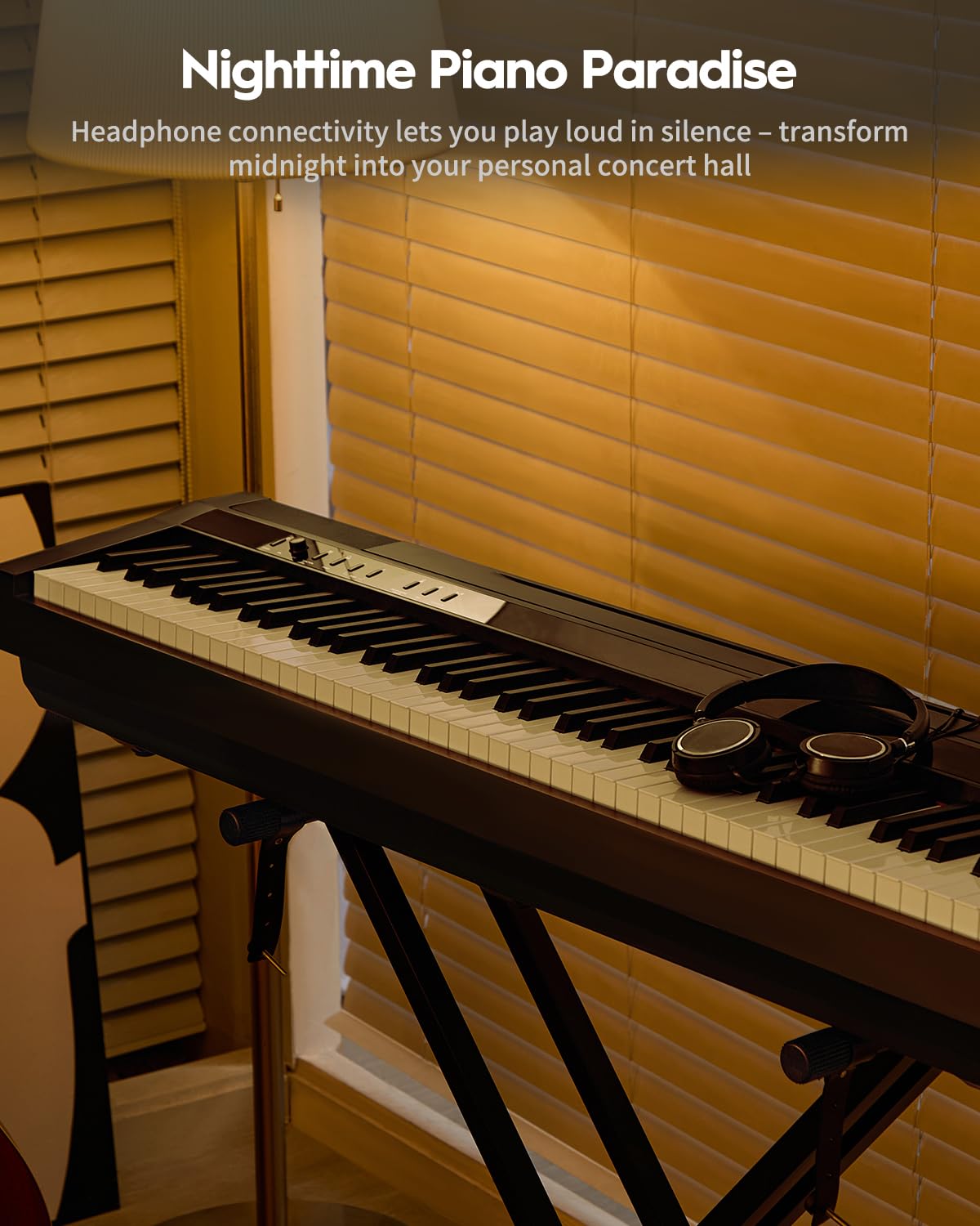 88 Key Weighted Hammer-Action Digital Piano with Sustain Pedal, Black W400349
