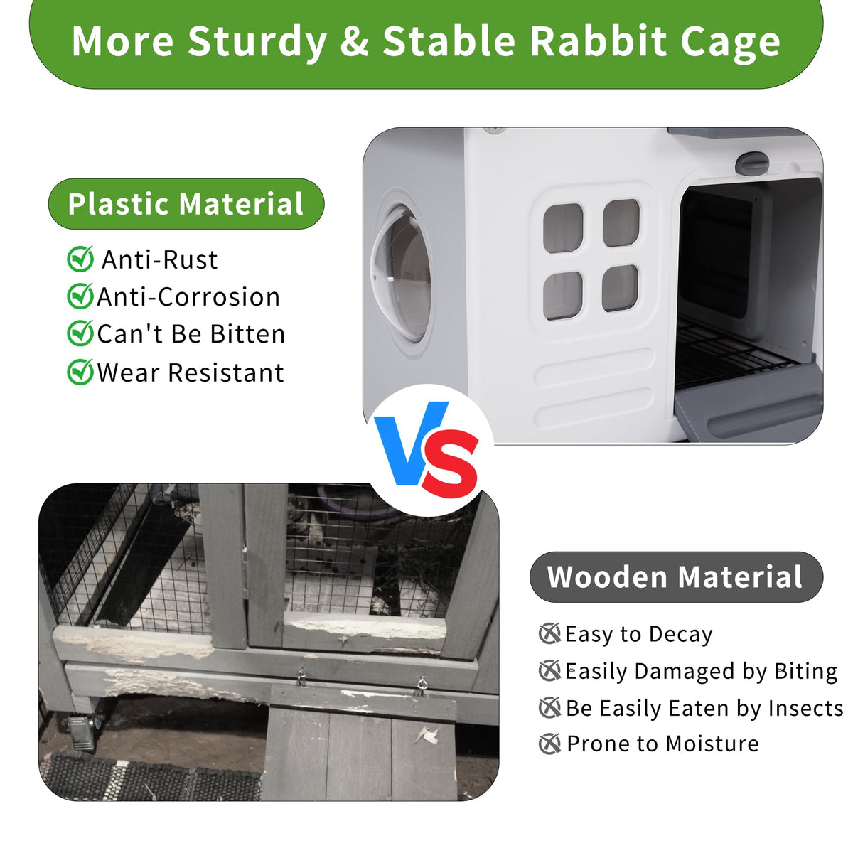 Plastic Rabbit Cage with Run L3340