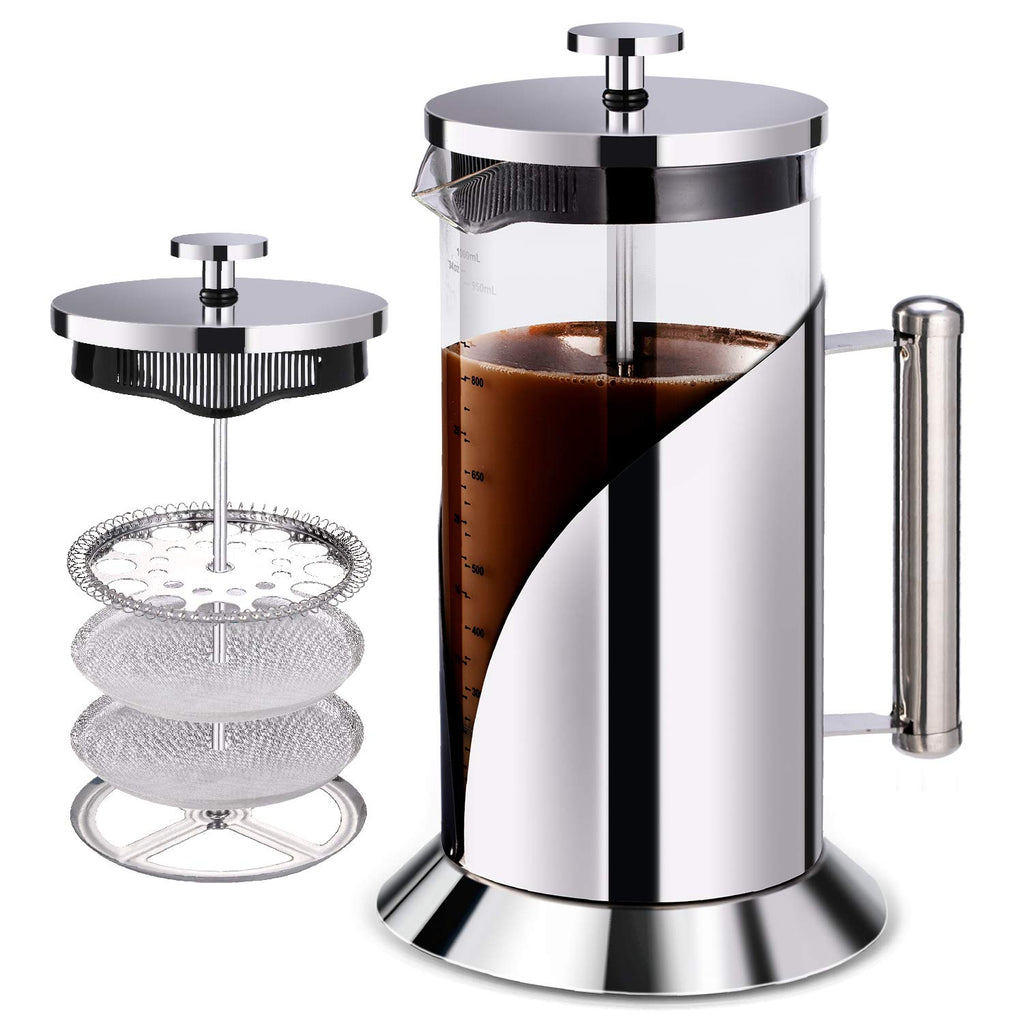 34oz Stainless Steel French Press Coffee Maker A795