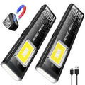 Flat EDC Rechargeable Flashlight with Magnetic Base & Clip W90317