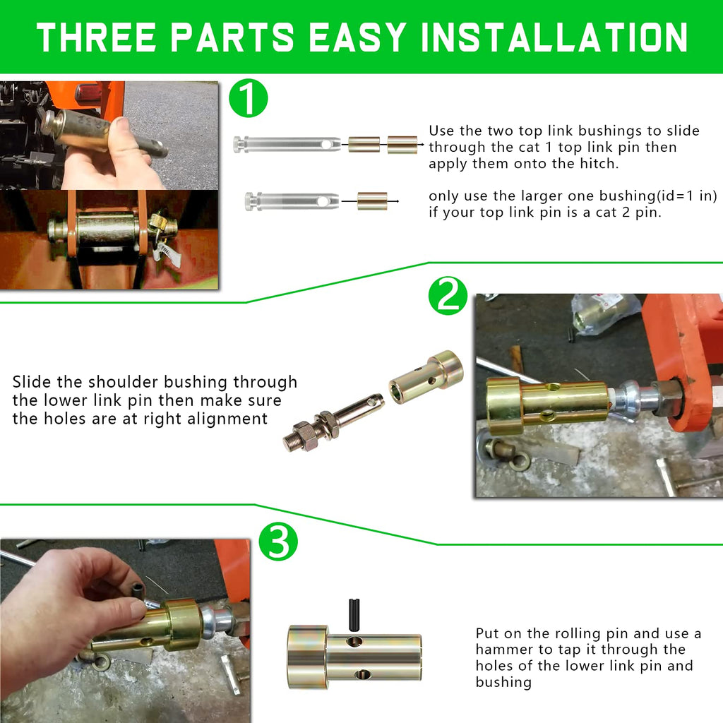 Quick Hitch Bushing Kit with Top Link and Lynch Pin I295638