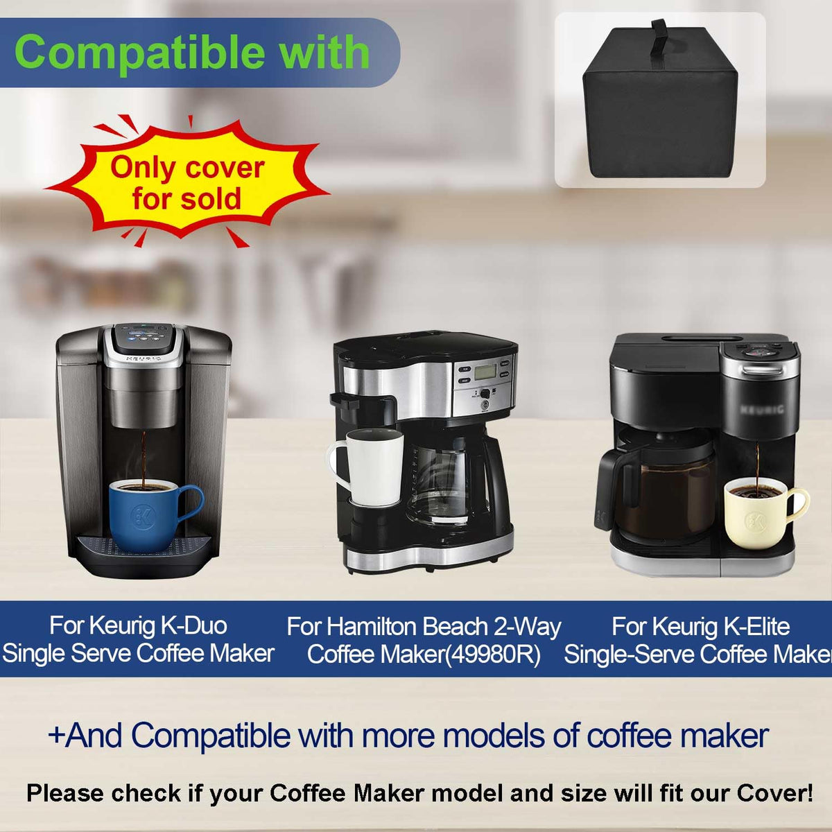 Black Coffee Maker Cover D503