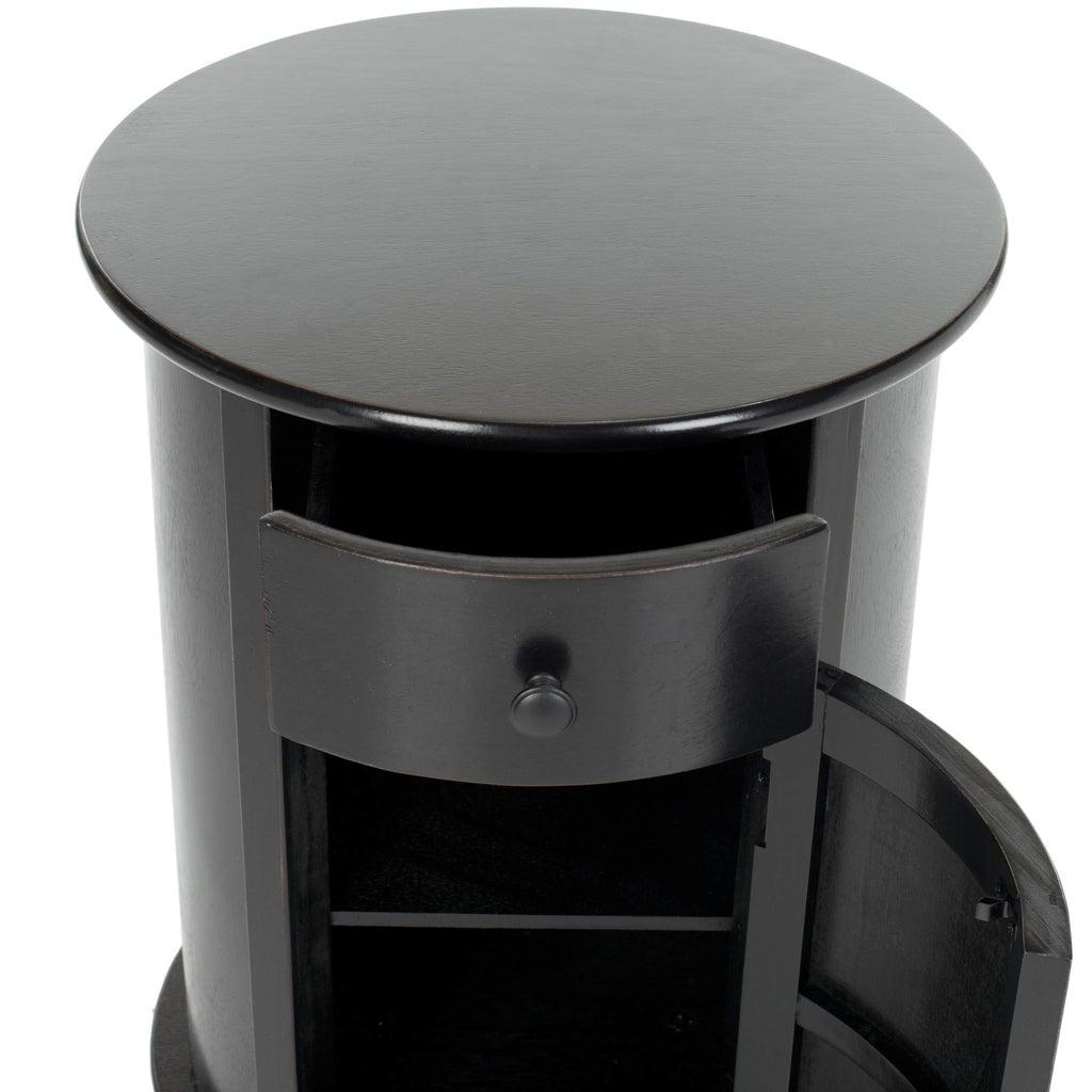 26" Dark Cherry Swivel Storage Accent Table F447207