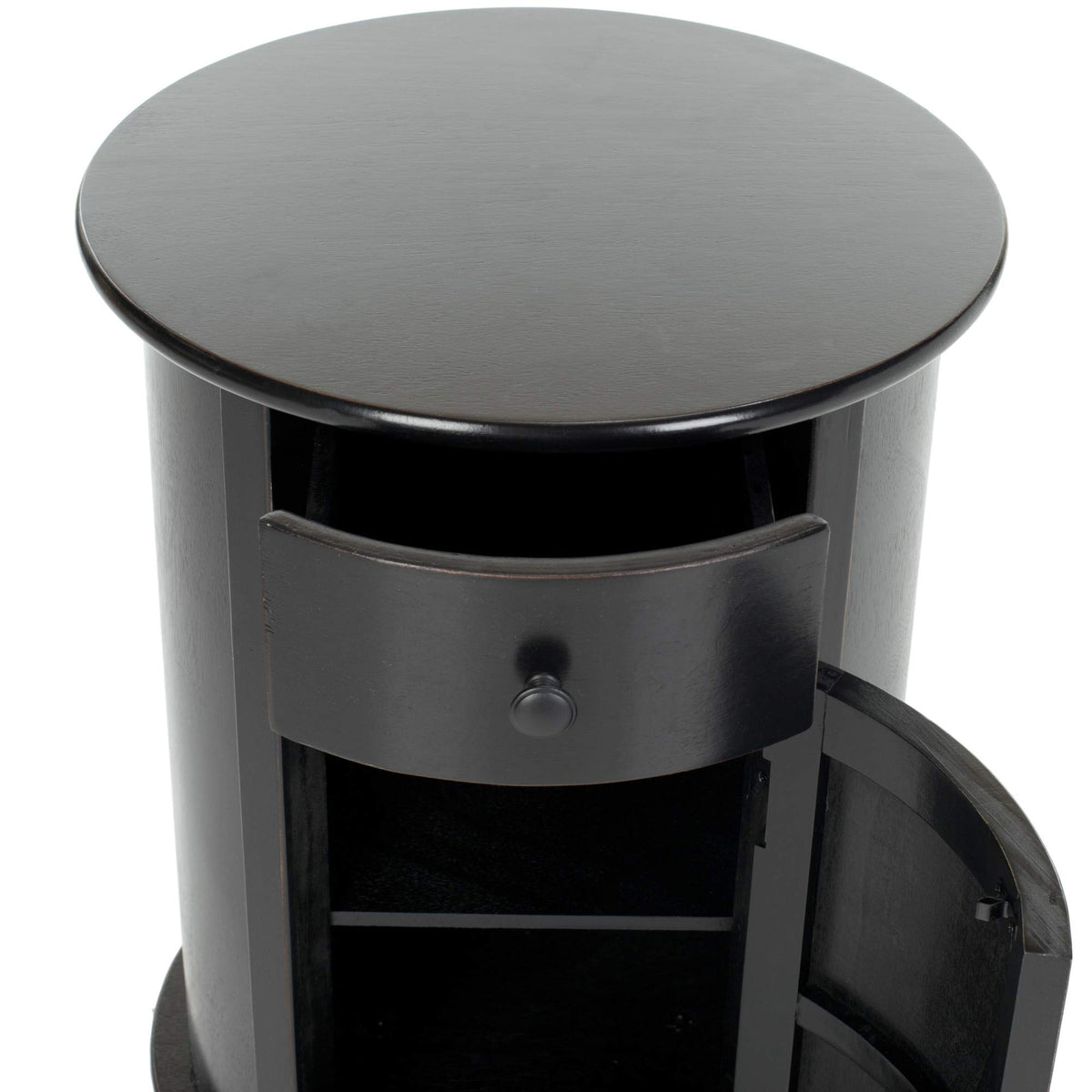 26" Dark Cherry Swivel Storage Accent Table F447207