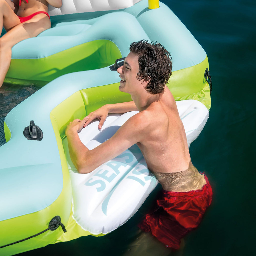 Inflatable Island Float with Built In Cooler and Cup Holder B629340