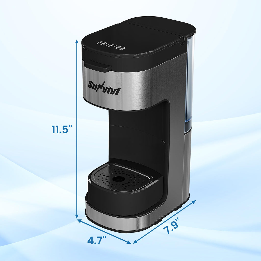 3-in-1 Single Serve Coffee Maker with Removable Water Reservoir, Black O920