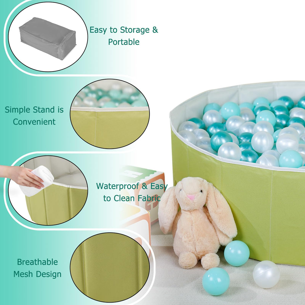 40 Inch Foldable Ball Pit with Storage Bag V29739