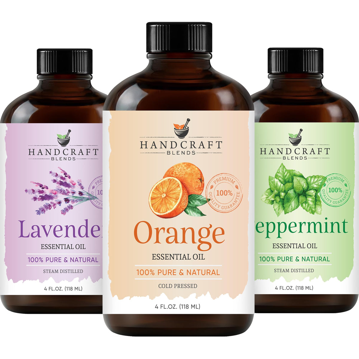 100% Pure & Natural Orange, Lavender, Peppermint Essential Oil Blend 4 Fl. Oz X6368