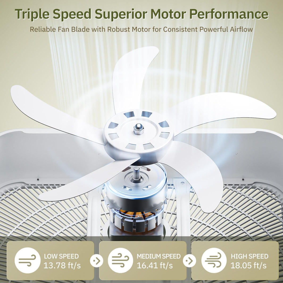 20” 3-Speed Box Fan with Carry Handle, White Y6771