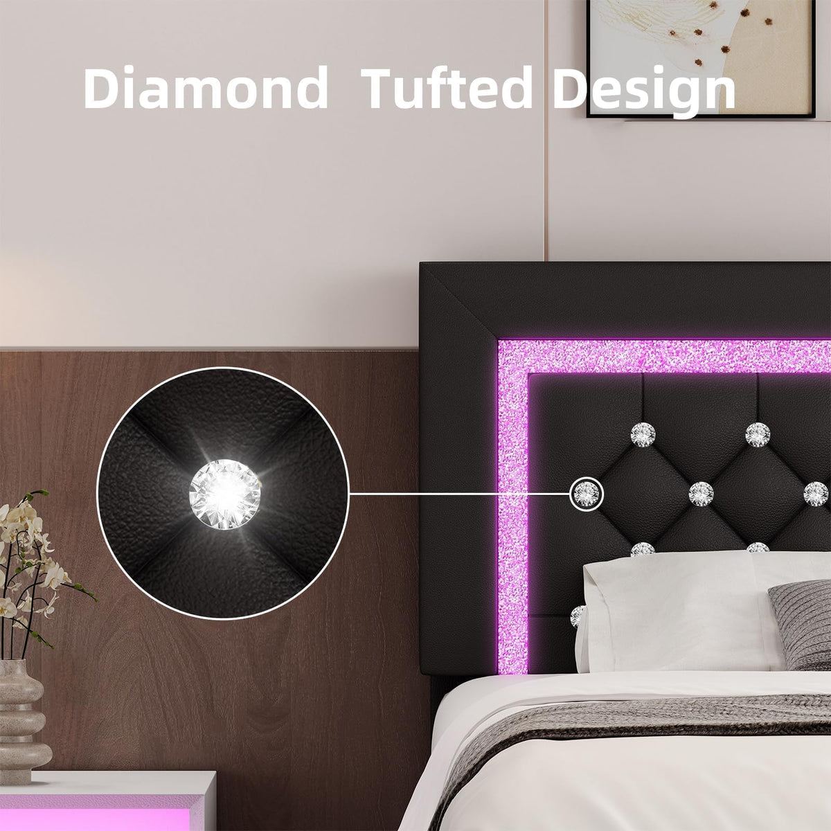 Twin Bed Frame with LED Lights A16761