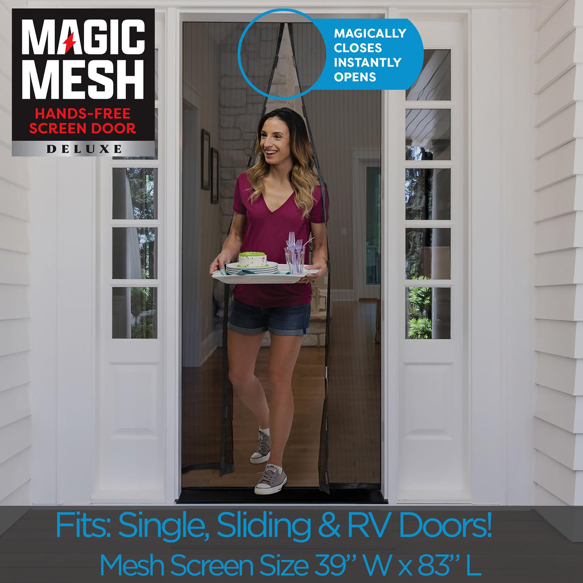 Black Magnetic Screen Door 39" x 83" E19330