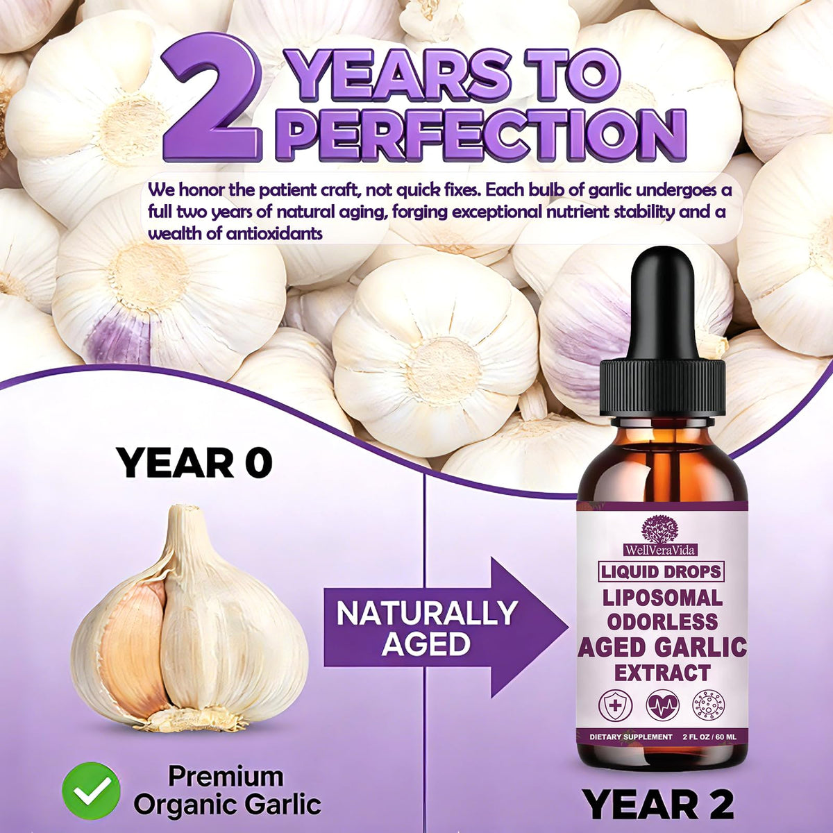 Organic Odorless Garlic Extract Liquid Drops 500mg I782