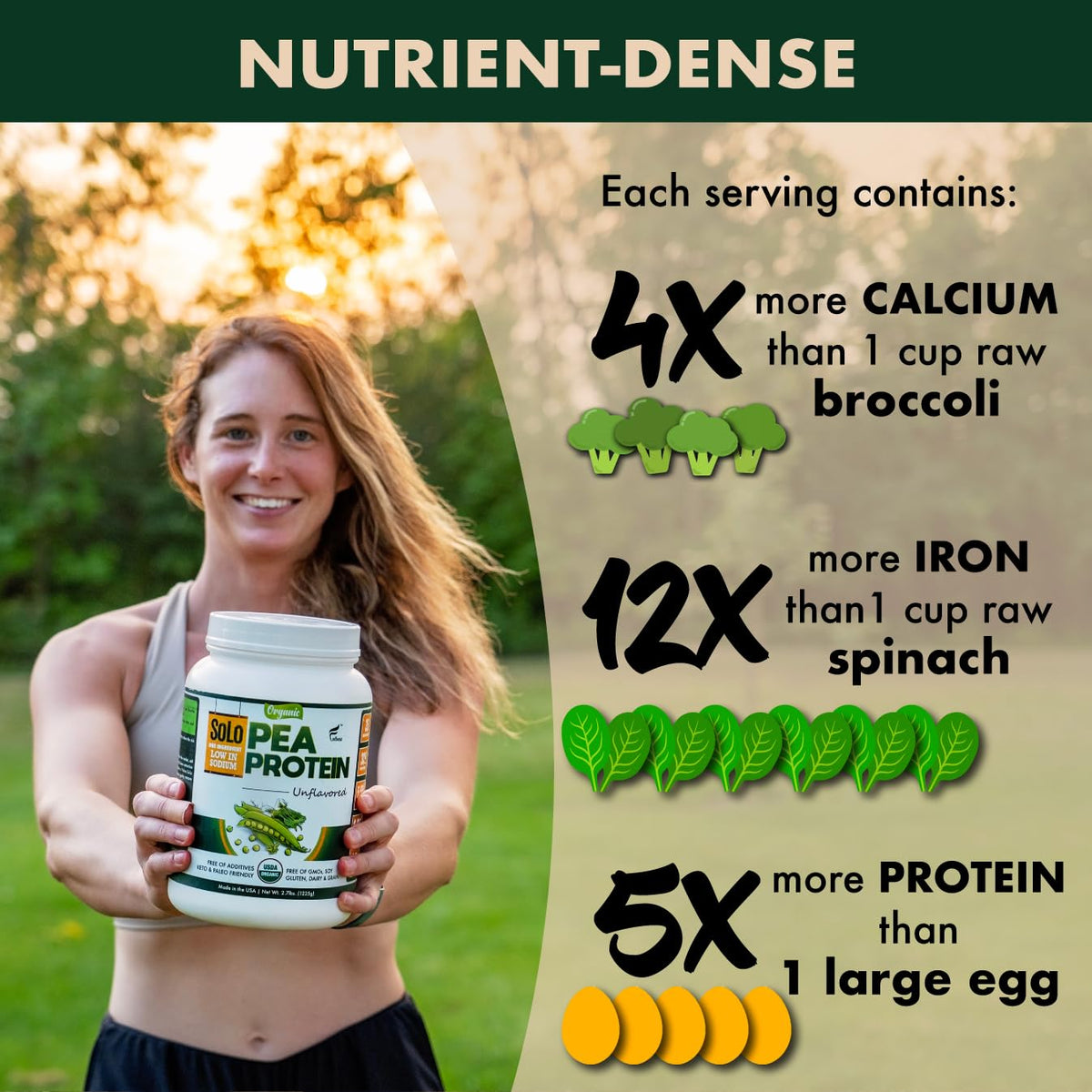Organic Pea Protein Isolate Unflavored Vegan Protein Powder 2.7 lbs U906892