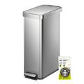 50L Stainless Steel Step Kitchen Trash Can with Lid X597