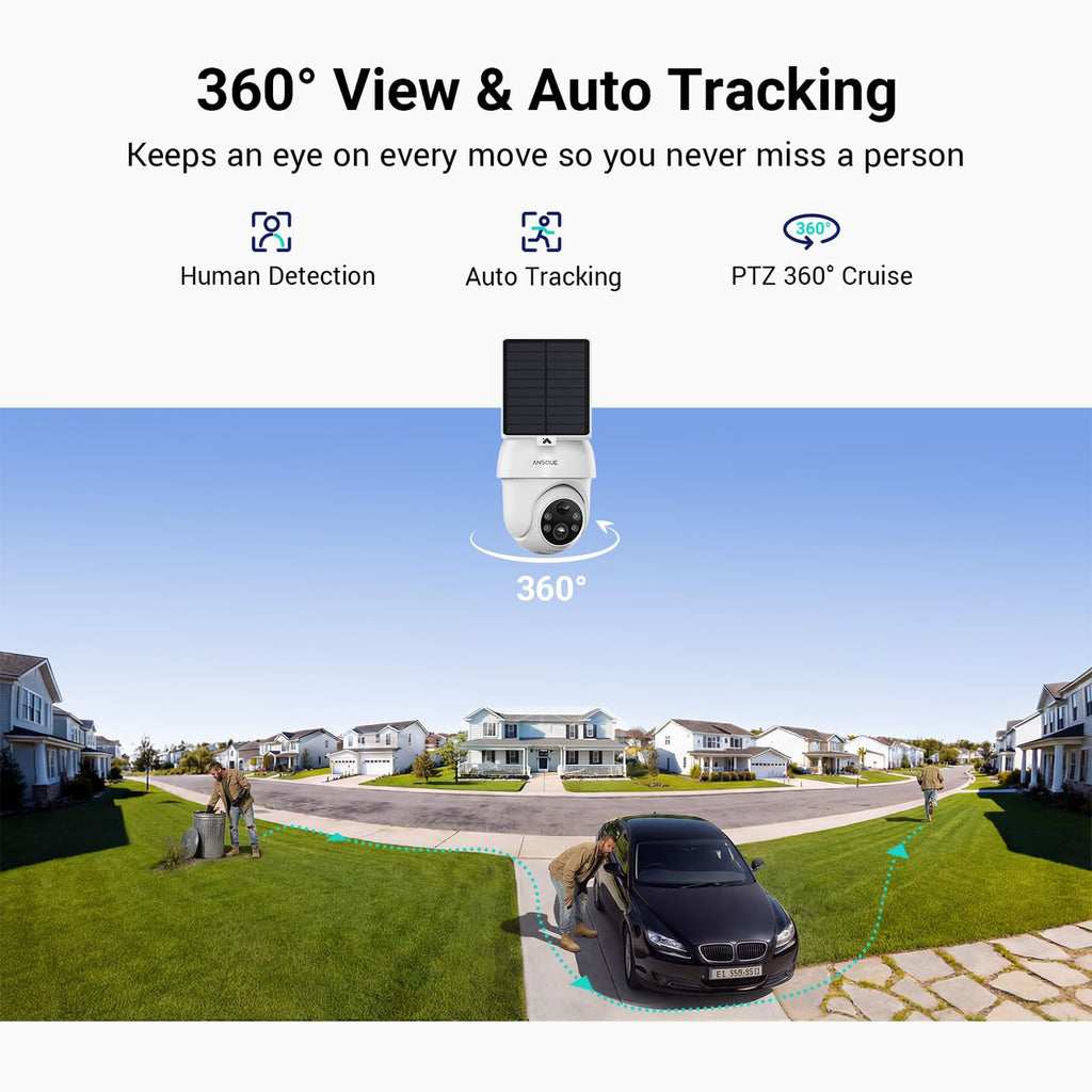 Wireless Outdoor Solar Powered 4-Cam Security Cameras A4009