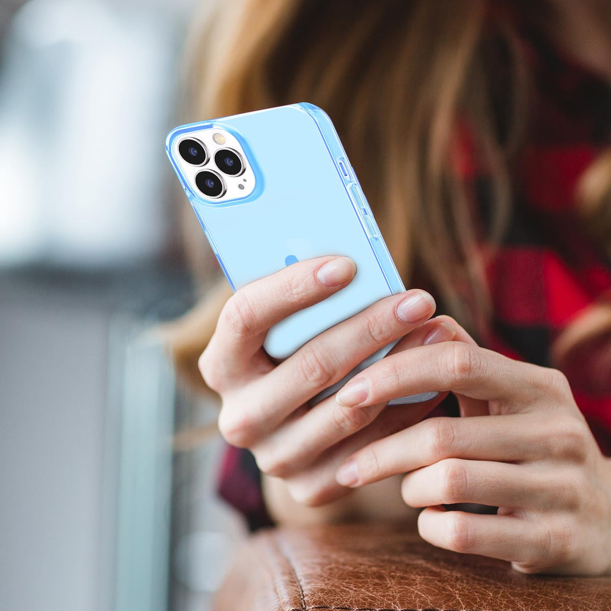 Clear Soft Shockproof Slim Thin Blue Phone Case P281802