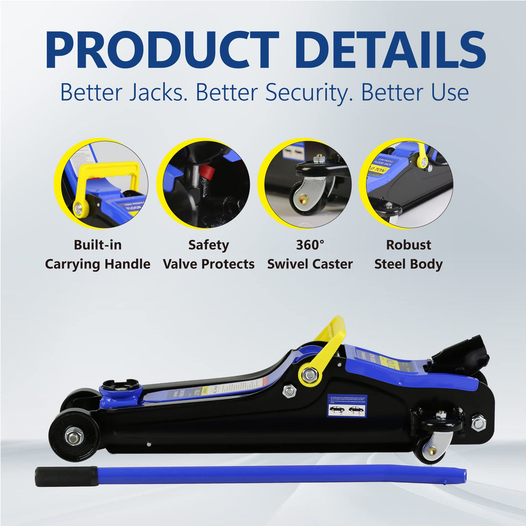 Low Profile Steel Floor Jack, 4000 lb I5816