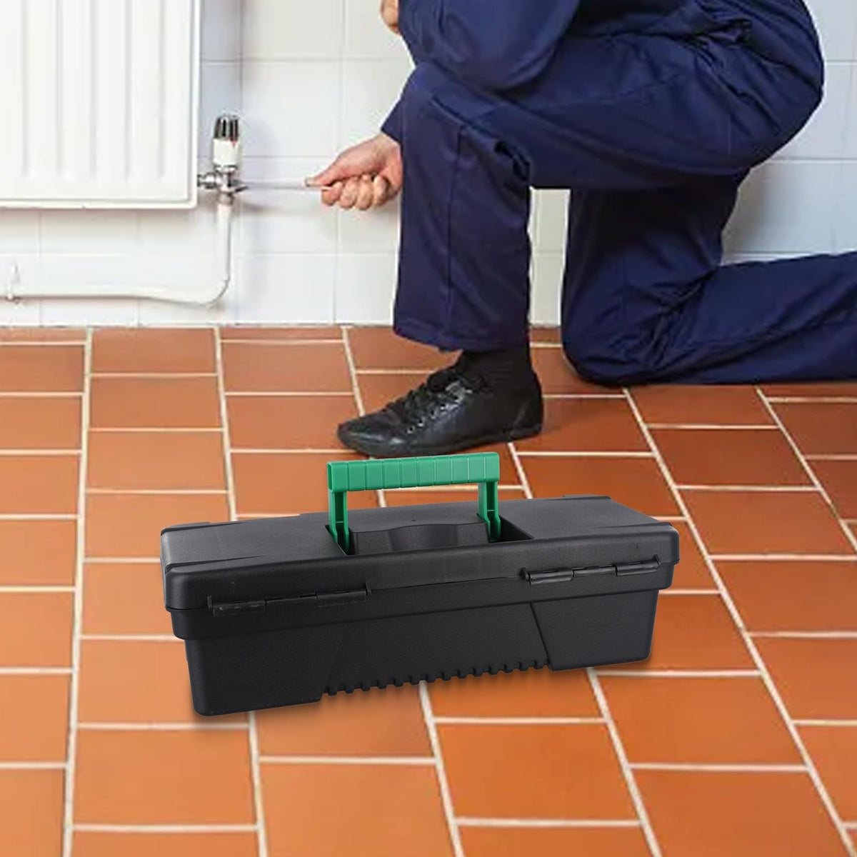 10 Inch Portable Plastic Toolbox with Ergonomic Handle P378