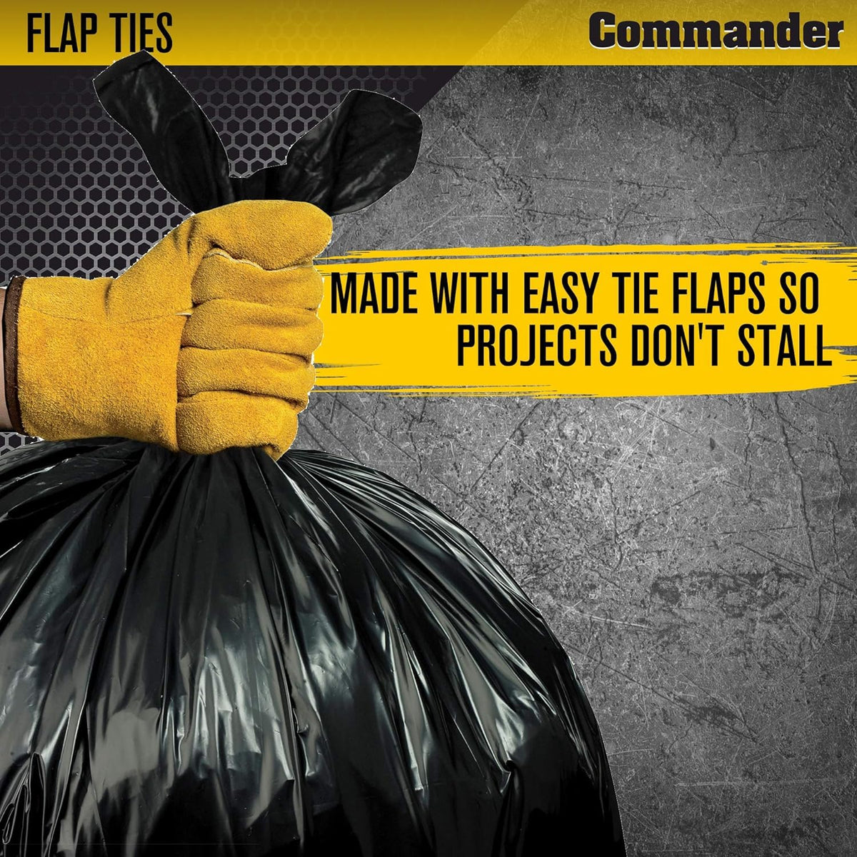 42 Gallon 4 MIL Black Heavy Duty Trash Bags Pack of 32 R844747