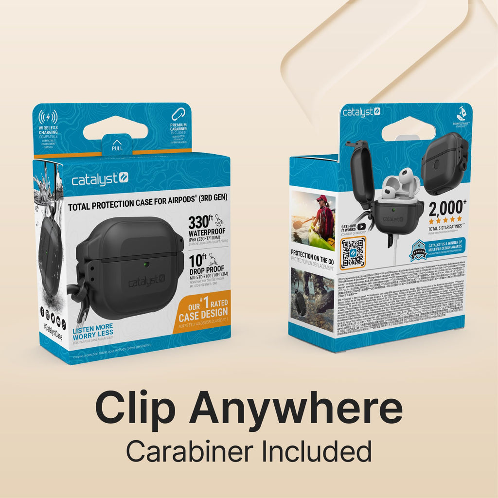 Waterproof Shockproof Protective Case for AirPods 3rd Generation with Carabiner F113942