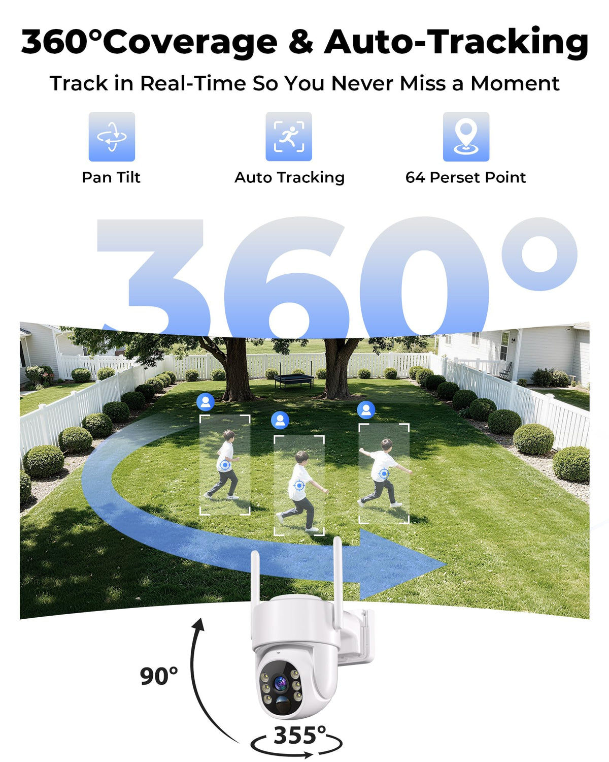 4MP Solar Powered Wireless Security Camera System with Color Night Vision T556361