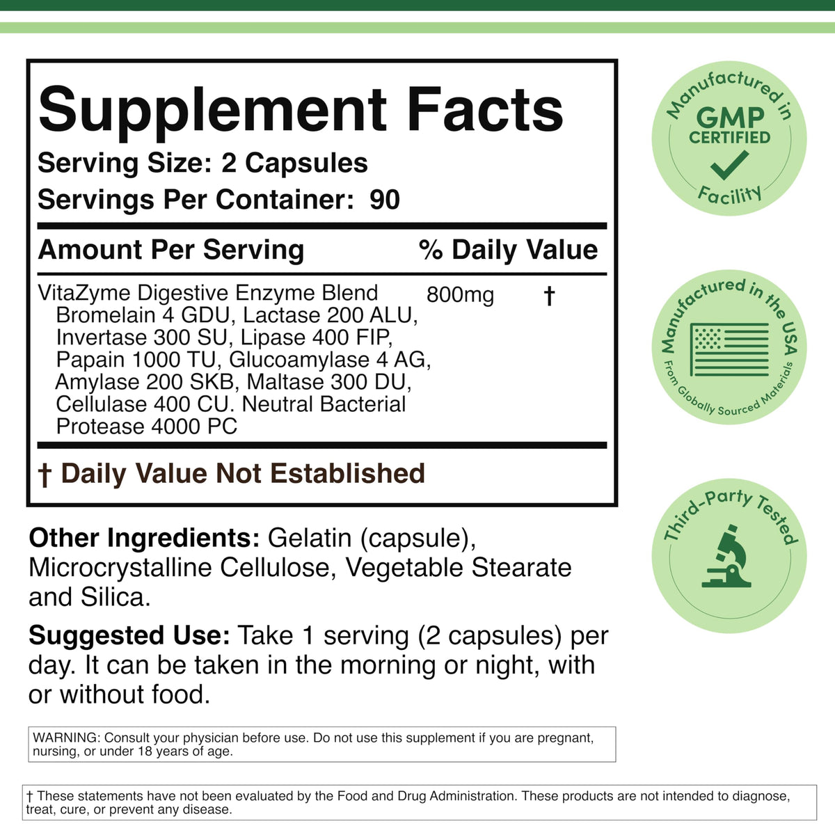 Digestive Enzymes 800mg A58648