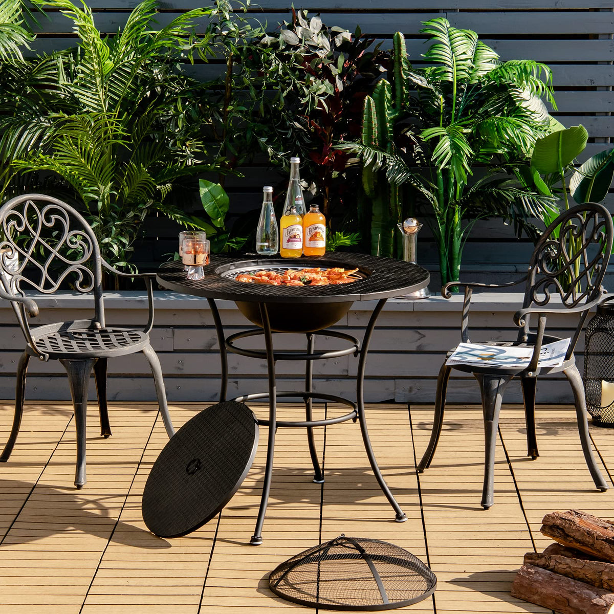 4-in-1 Outdoor Fire Pit Dining Table W479