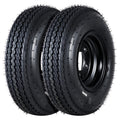 2-Pack Trailer Tire on Rim 4.80-8 4 Lug Black N8783