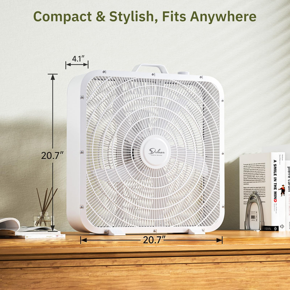 20” 3-Speed Box Fan with Carry Handle, White Y6771