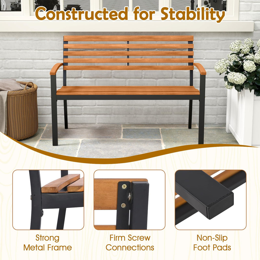 Acacia Wood 2-Person Outdoor Bench C4301