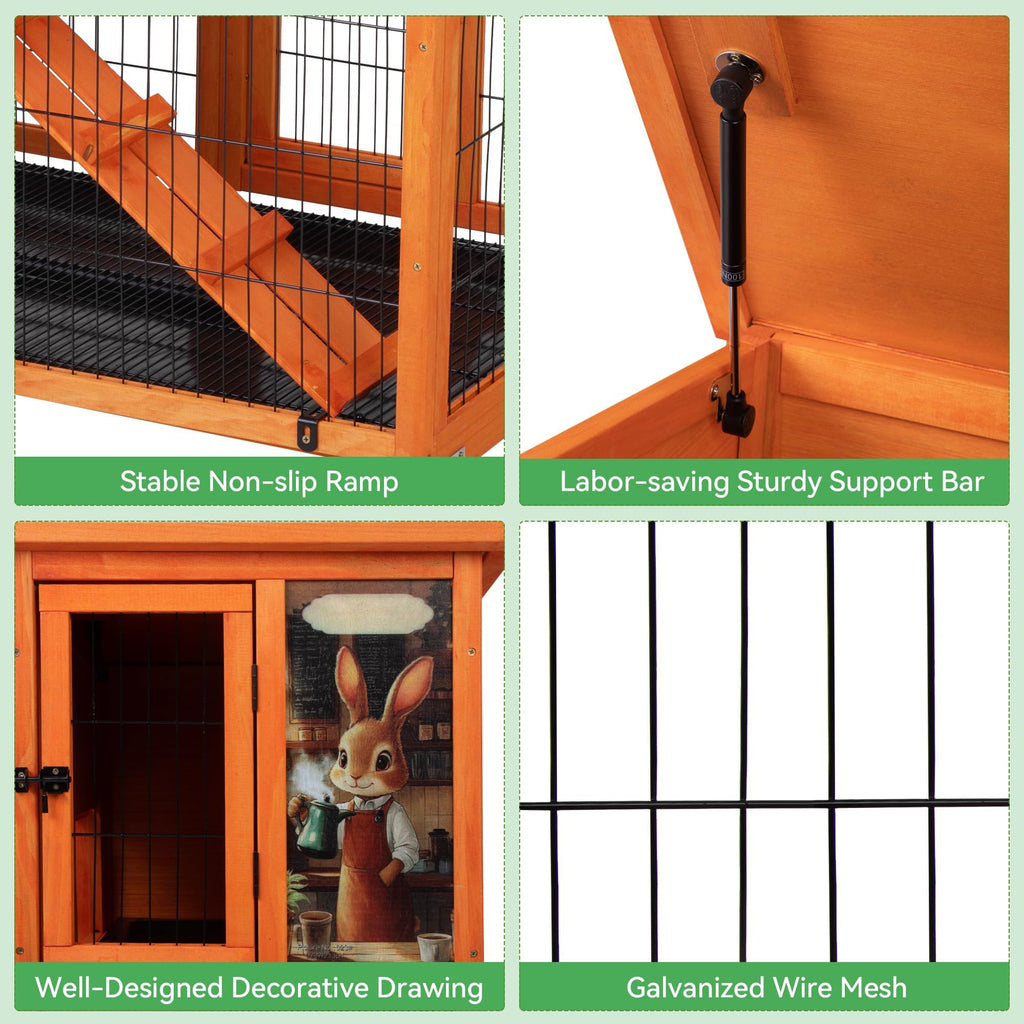 Rabbit Hutch with Wire Floor & Removable Tray N690517