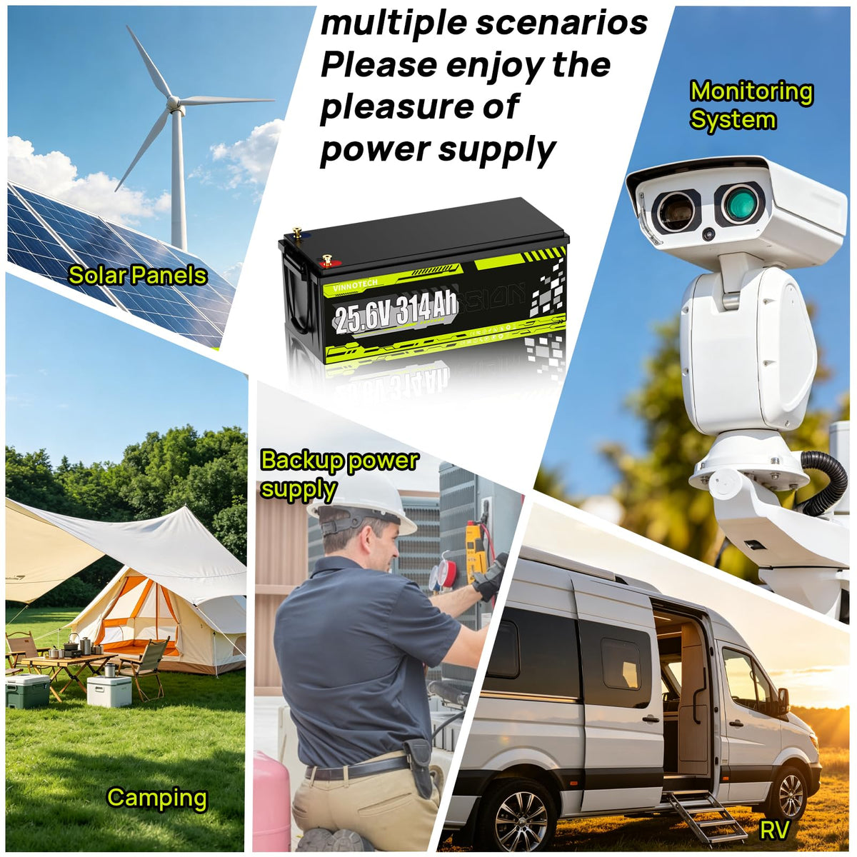 24V 300Ah LiFePO4 Lithium Battery with 200A Smart BMS G645512