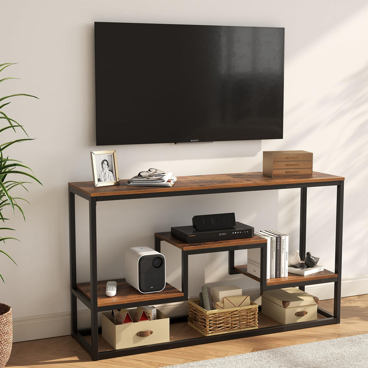 30" Tall Brown TV Stand Q555649