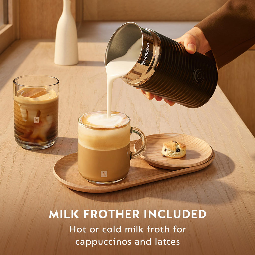 Black Coffee Machine with Milk Frother N759