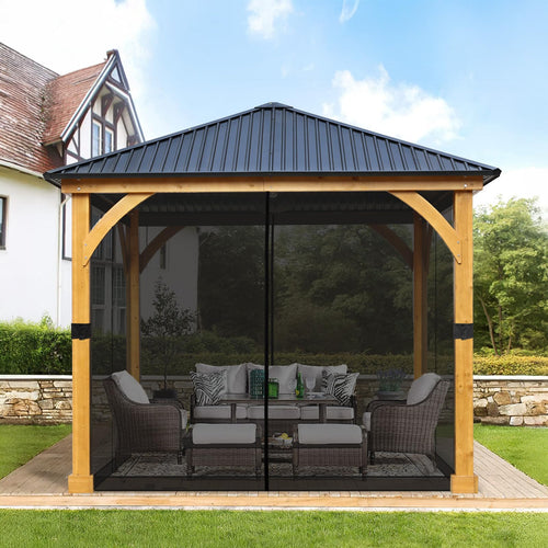 10' x 10' Black Gazebo Netting Screen Replacement I49650