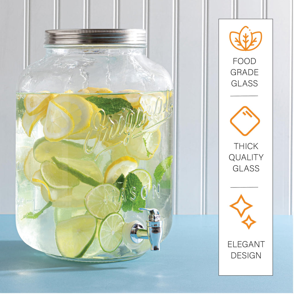 2 Gallon Glass Drink Dispenser with Spigot P40750