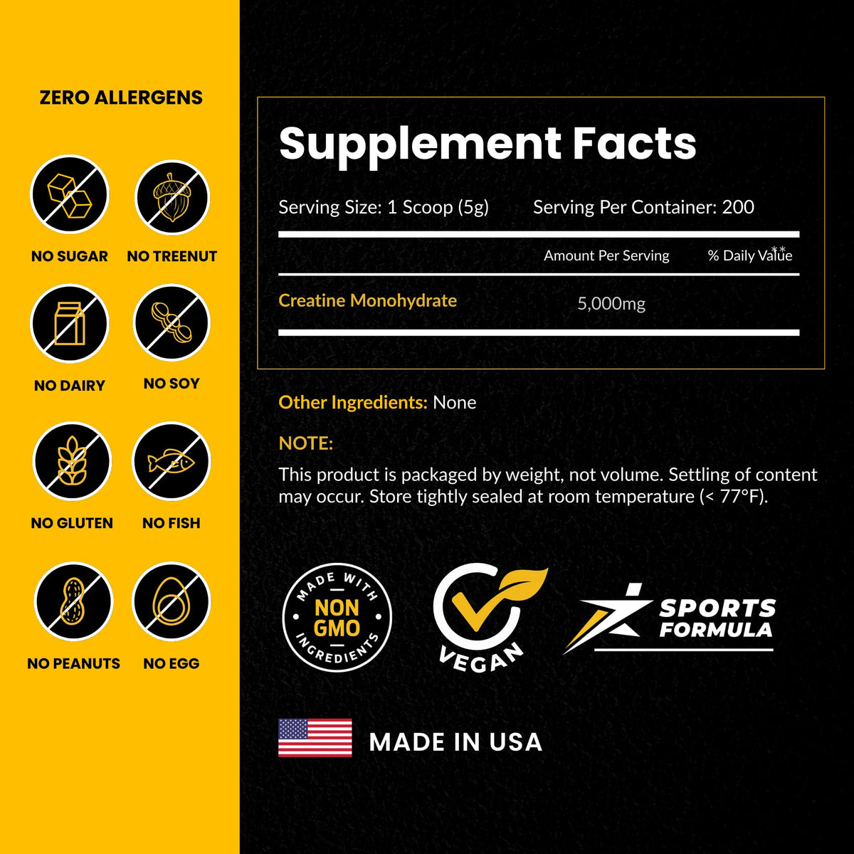 Micronized Creatine Monohydrate Powder 5G Per Serving 200 Servings F6718
