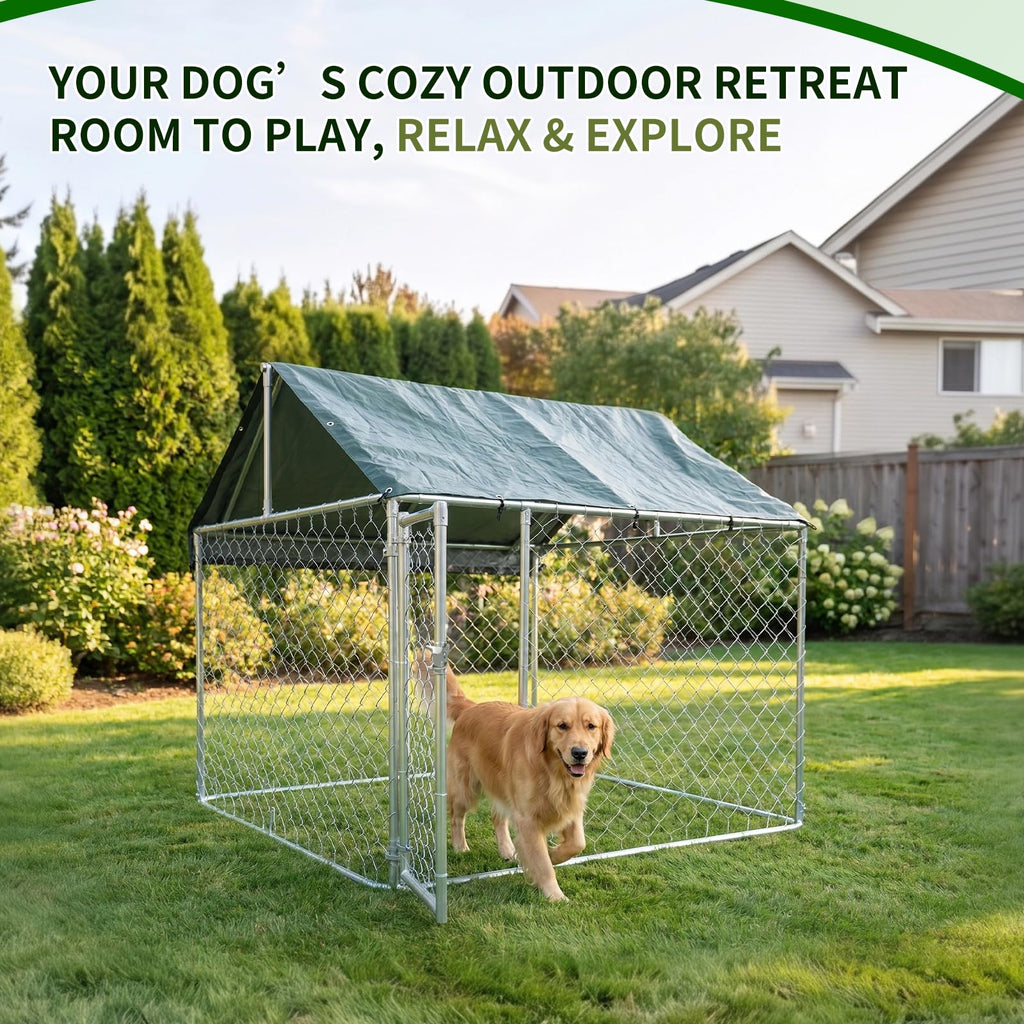 Heavy Duty Outdoor Dog Kennel Galvanized Steel Enclosure L102785