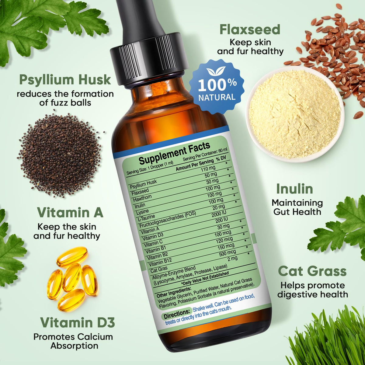 Cat Hairball Remedy Drops 60ml (2 fl oz) 2 Pack C72799