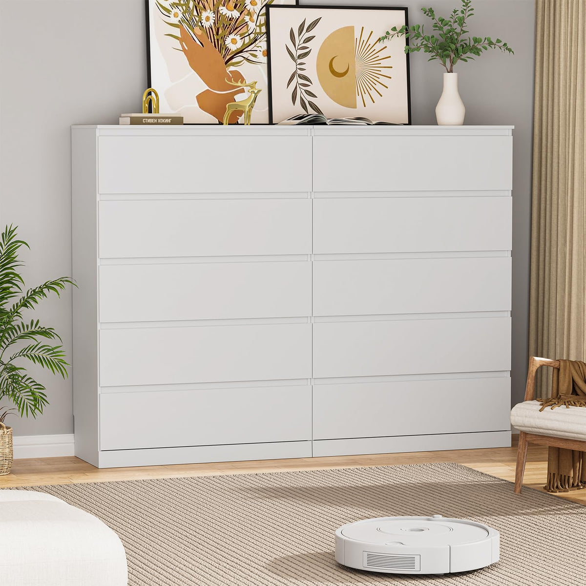 White 5 Drawer Dresser X3547